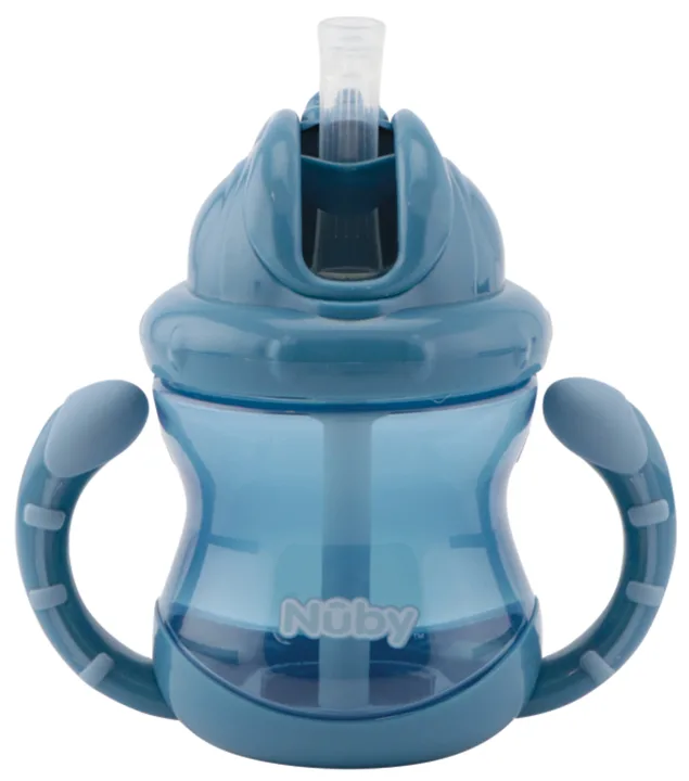Nuby Flip It Cup Twin Handle 240 ml Blå Nuby