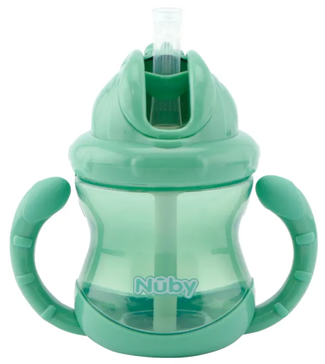 Nuby Flip It Cup Twin Handle 240 ml Grön Nuby