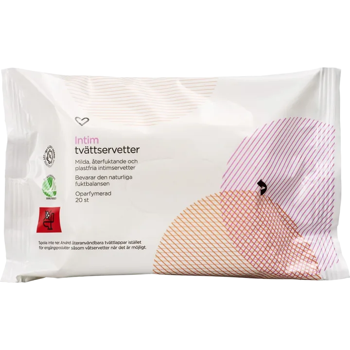 Hjärtats Intim Tvättservetter 20 st Hjärtats