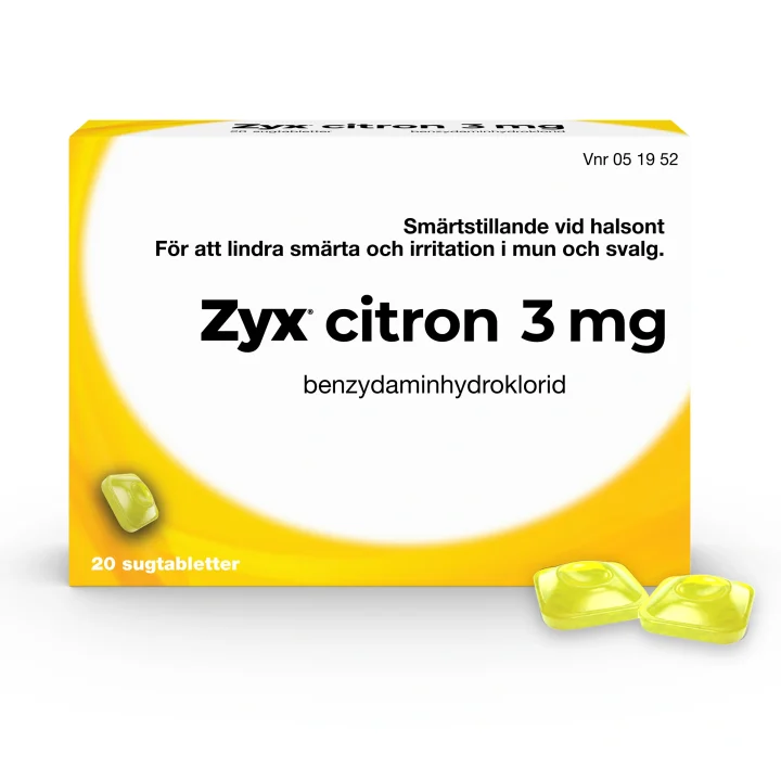 Zyx Citron Sugtablett 3 mg  20 sugtabletter Zyx