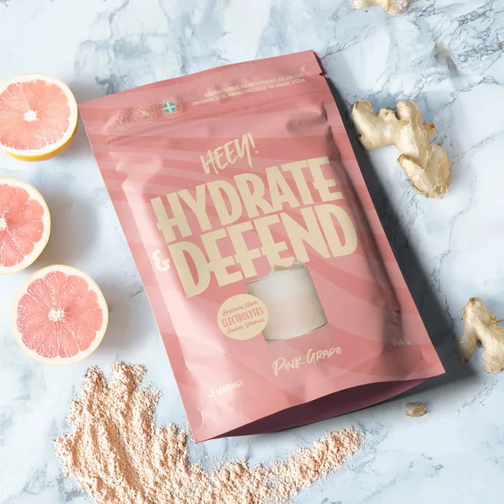 Heey! Hydrate & Defend Elektrolyter Rosa Grapefrukt 240 g Heey!
