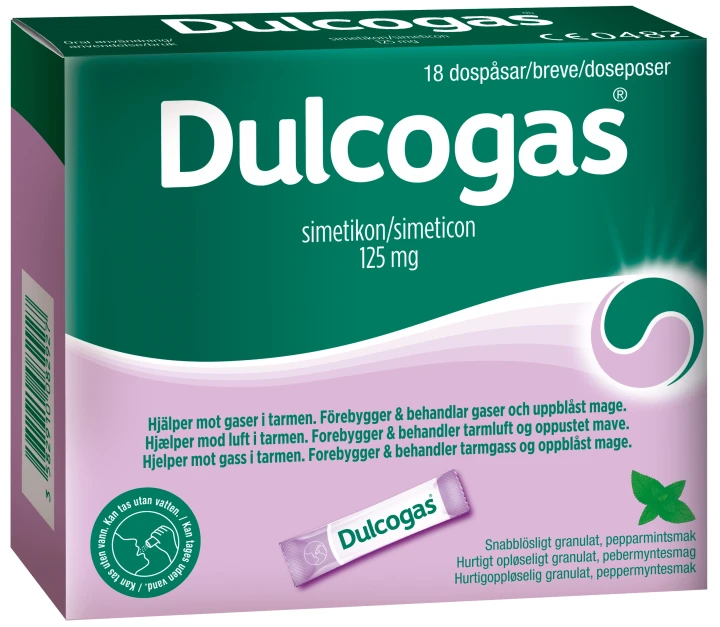 Dulcogas pepparmint dospåse 125 mg 18 st Dulcogas