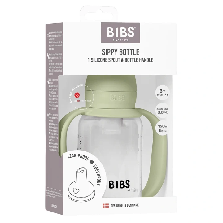 BIBS Baby Sippy Bottle Spout Silicone 150 ml 1-pack Sage Bibs