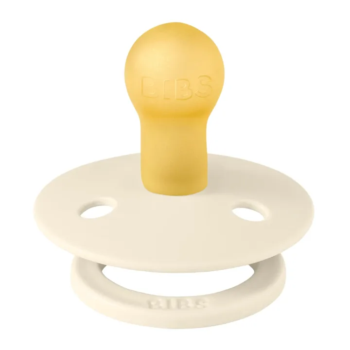 BIBS Pacifier Colour Holiday Bow Latex Ivory/Plum 2 pack Size 1 Bibs