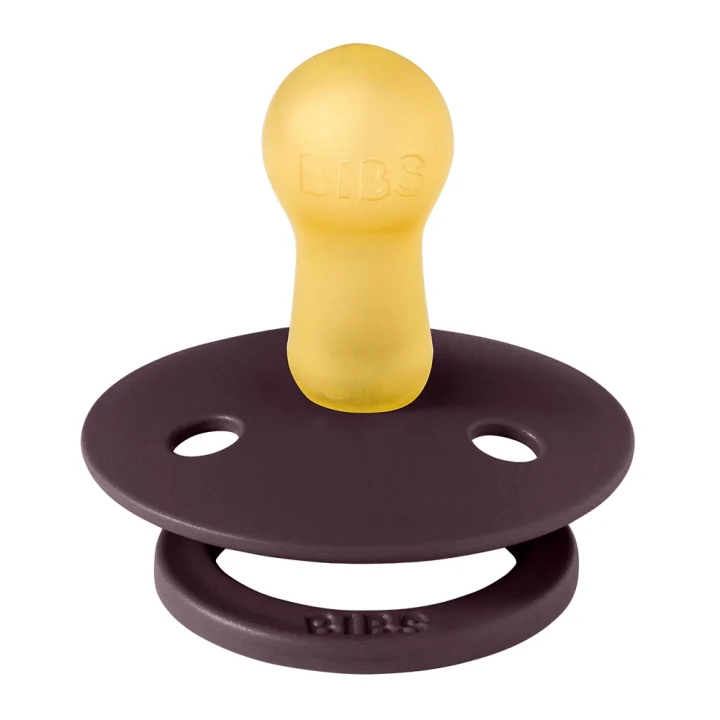 BIBS Pacifier Colour Holiday Bow Latex Ivory/Plum 2 pack Size 2 Bibs