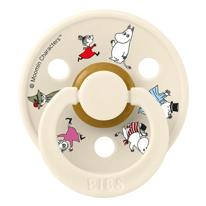 BIBS x Moomin Pacifier Colour Friends Latex Ivory Mix 2 pack Size 2 Bibs, Mumin