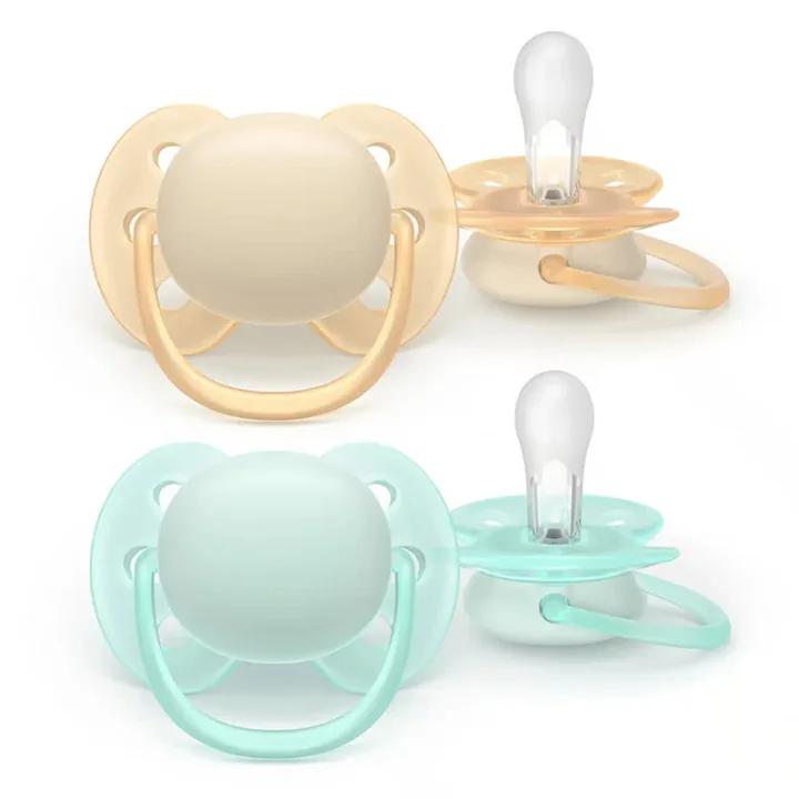 Philips Avent Ultra Soft Napp 0-6 mån 2-pack  Gul/Grön Philips Avent