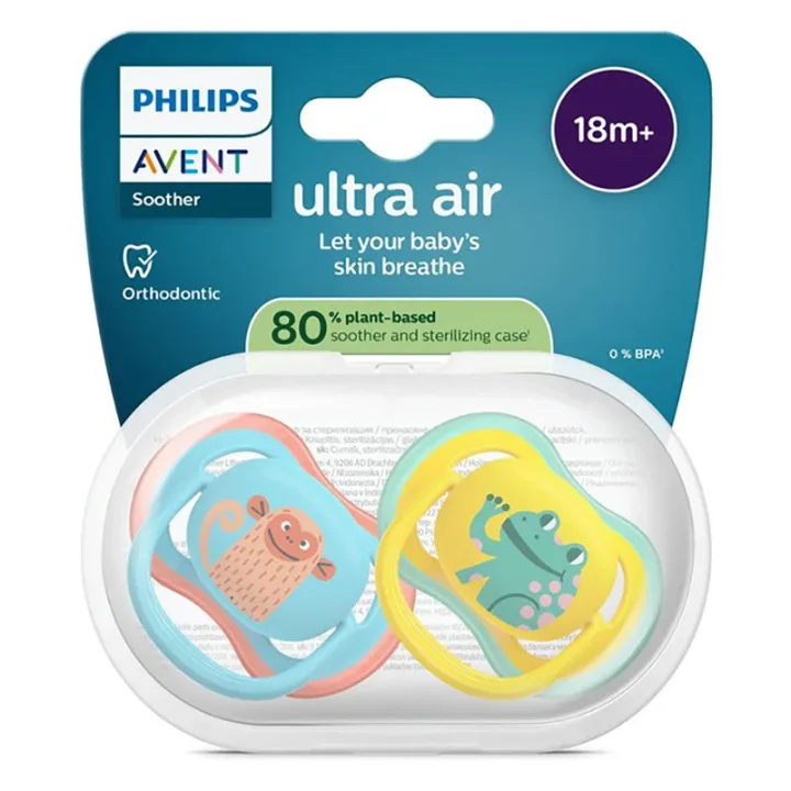 Philips Avent Ultra Air Napp 18 mån+ 2-pack  Gul/Blå Philips Avent