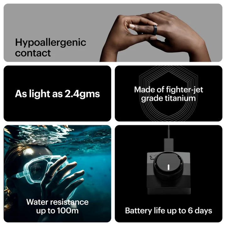 Ultrahuman Ring AIR Matte Grey Size 08 Ultrahuman