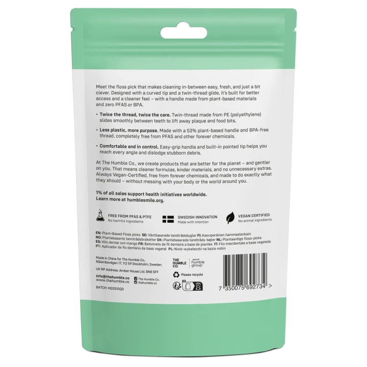 Humble Dental Floss Picks Mint 50-pack thehumbleco
