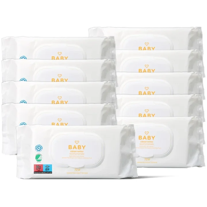 Hjärtats Baby Våtservetter Oparfymerade Storpack 10x72 st Hjärtats