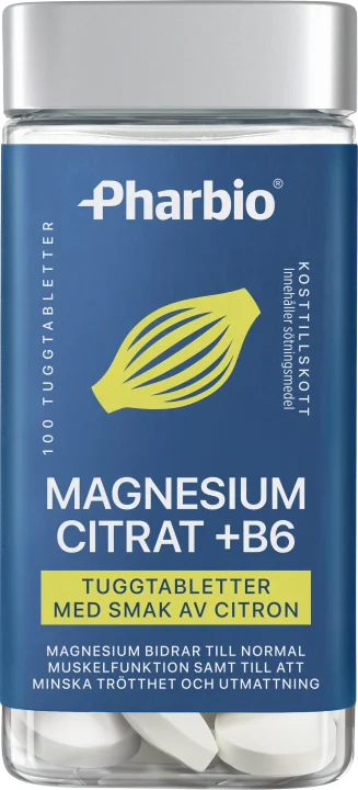 Pharbio Magnesiumcitrat + B6 Tuggtablett 100 st Pharbio