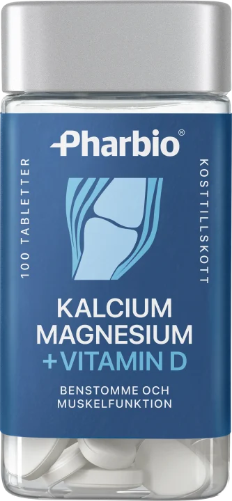 Pharbio Kalcium, Magnesium + D-vitamin Tablett 100 st Pharbio