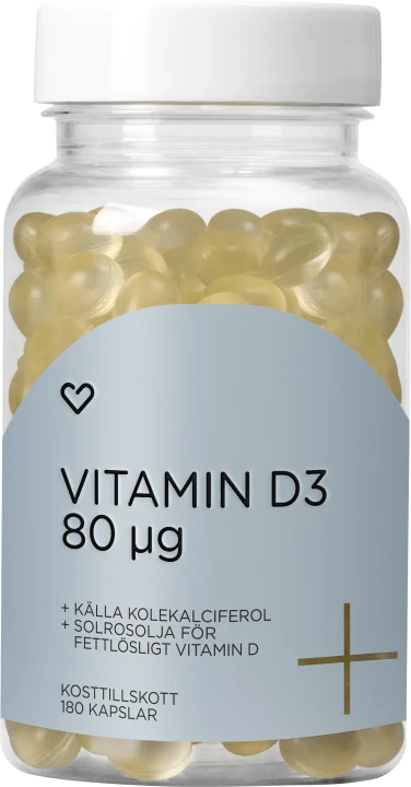 Hjärtats+ Vitamin D3 80µg Kapsel 180st Hjärtats