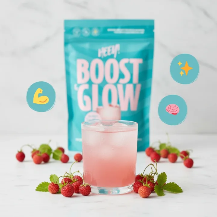 Heey! Boost & Glow Kreatin + Coll-egan® Smultron 300 g Heey!
