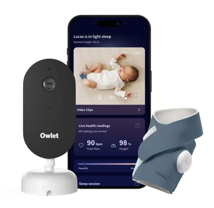 Owlet Dream Duo Sock & Camera Bedtime Blue Owlet