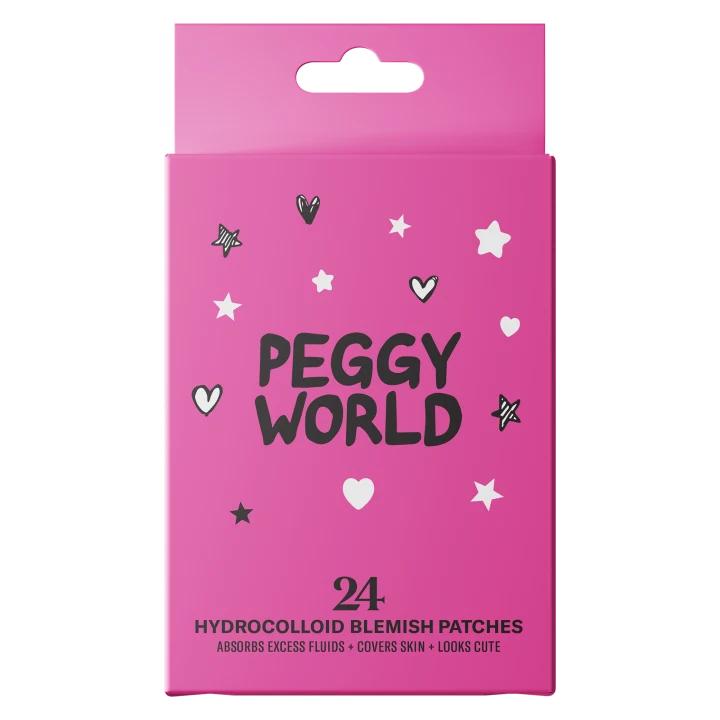Peggy World Blemish Patches Hearts and Stars Hot Pink 24 st Peggy World