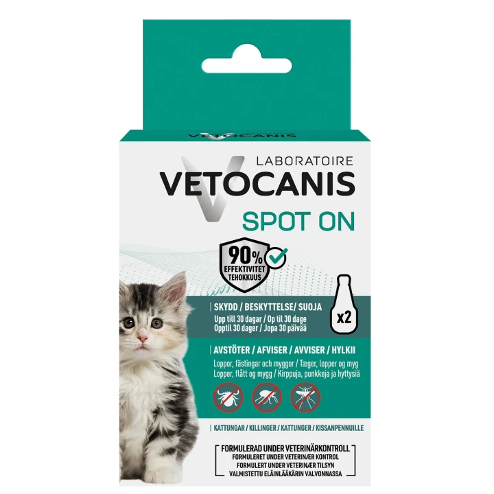 Vetocanis Anti-parasit Spot on Kattunge 2x0,6 ml Vetocanis